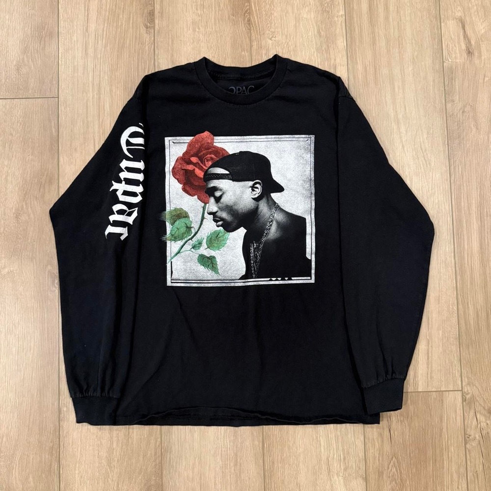 2Pac Tupac Shakur Long Sleeve Cotton T-Shirt Size M